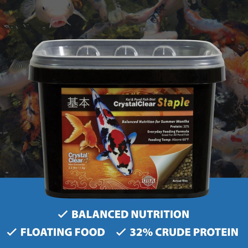 Crystal Clear CrystalClear Staple Pond Fish Food for Healthy Koi & Goldfish, Protein Packed Floating Pellets for Summer Nutrition, Easy Digestion, 2.2 Pound Bag - Image 4