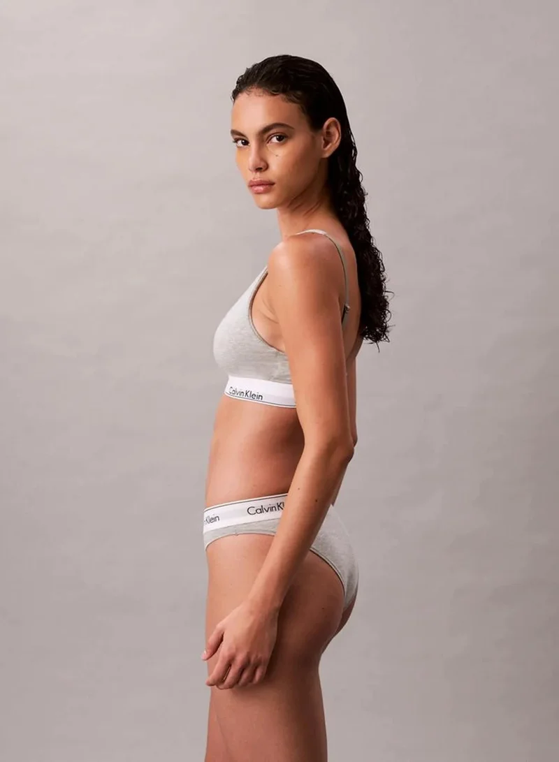 Calvin Klein Grey Heather Lightly Lined Bralette - Icon Cotton Modal for Women | Best Price UAE