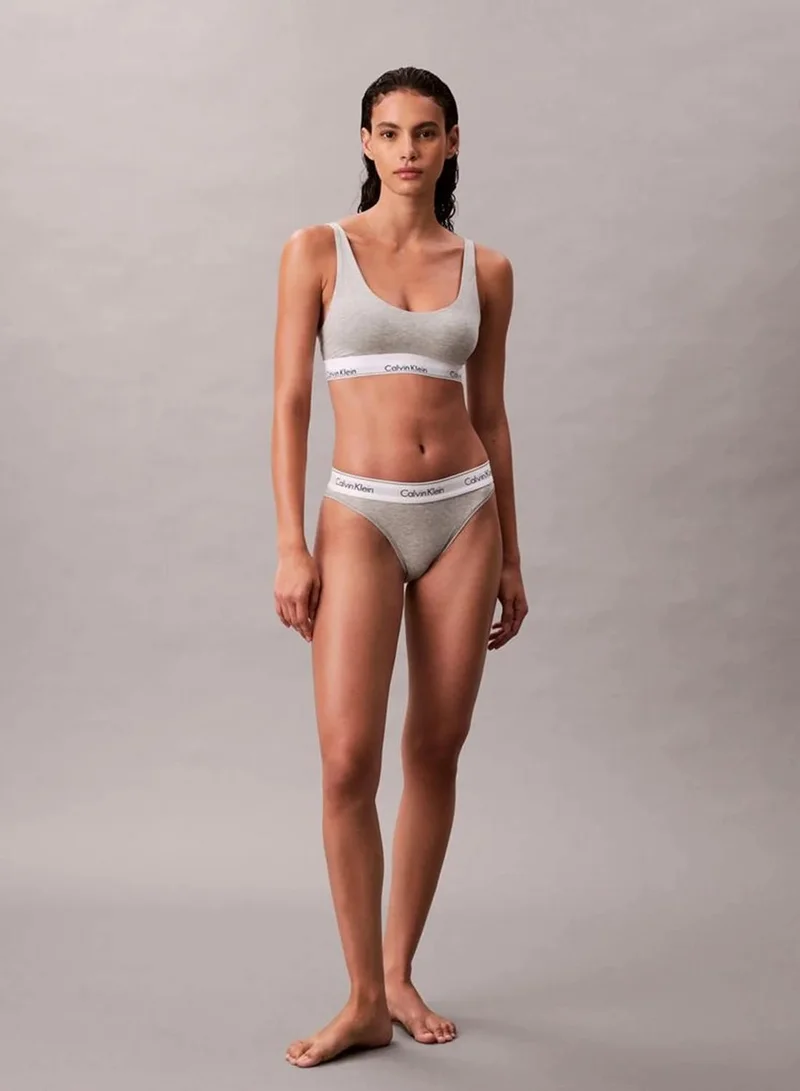 Calvin Klein Grey Heather Lightly Lined Bralette - Icon Cotton Modal for Women | Best Price UAE
