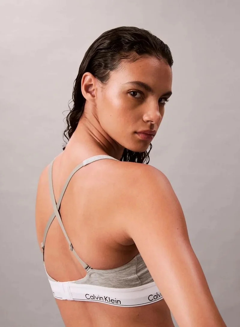 Calvin Klein Grey Heather Lightly Lined Bralette - Icon Cotton Modal for Women | Best Price UAE