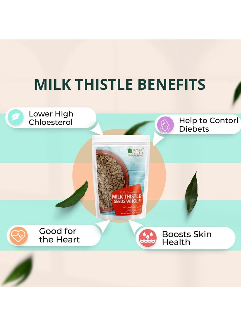BLISS OF EARTH - Milk Thistle Seeds Organic Super Food for Liver Cleansing Immunity Booster Milk thistle Tea 200gm - Image 1
