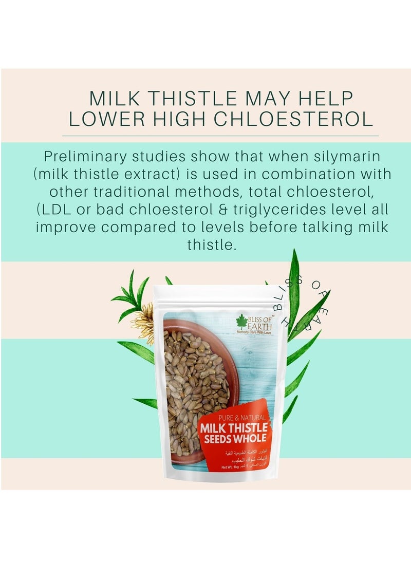 BLISS OF EARTH - Milk Thistle Seeds Organic Super Food for Liver Cleansing Immunity Booster Milk thistle Tea 200gm - Image 1
