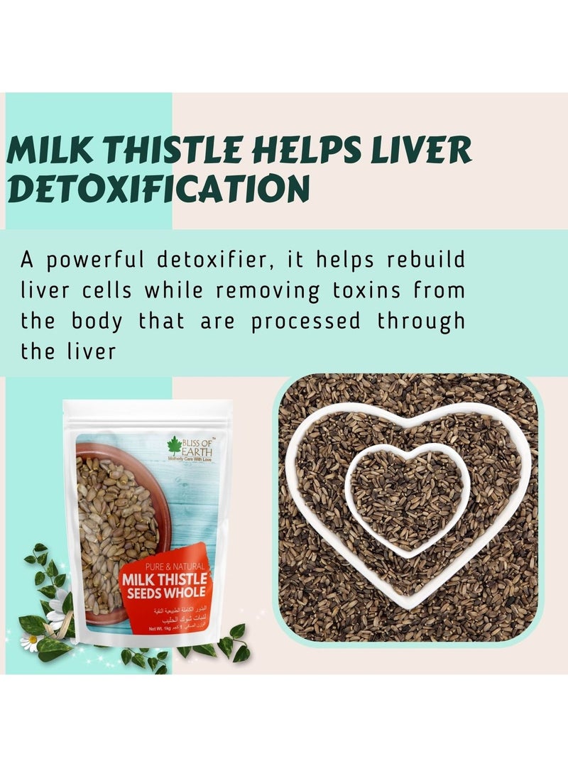 BLISS OF EARTH - Milk Thistle Seeds Organic Super Food for Liver Cleansing Immunity Booster Milk thistle Tea 200gm - Image 1