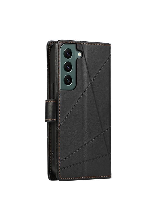 S-TOP Case For Samsung Galaxy S22 5G PU Genuine Leather Texture Embossed Line Phone Case - Image 3