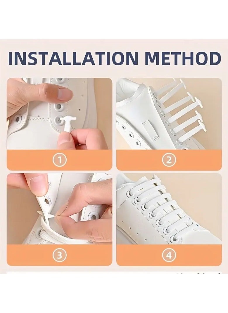 Goolsky - 16pcs Easy-Install No-Tie Silicone Elastic Shoelaces - Waterproof, Stain-Resistant Elastic Laces for Sneakers & Boots - Image 1