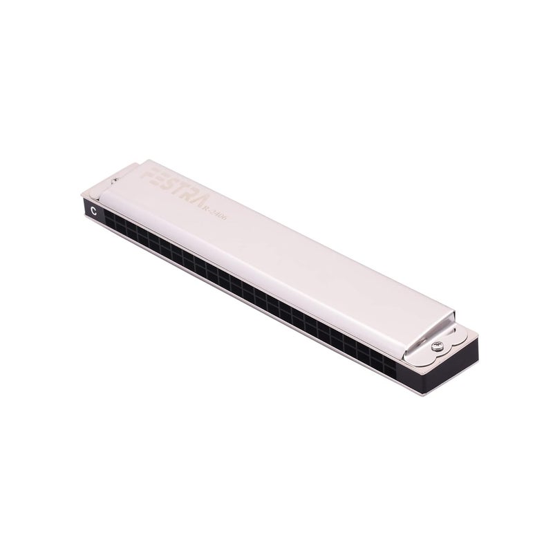 FESTRA R-2406 Advanced Tremolo Harmonica - 24 Holes Key of C with Cover, Perfect for Adults, Professionals, and Students (Silver) - Image 3