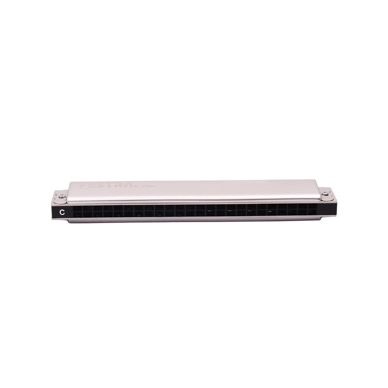 FESTRA R-2406 Advanced Tremolo Harmonica - 24 Holes Key of C with Cover, Perfect for Adults, Professionals, and Students (Silver) - Image 5