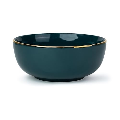 Shay Ceramic Serving Bowls Set, 1500ml, 1 Pc, Black Gold | Glossy Finish| Premium Ceramic | Large Size | Bowl Sets | Ceramic Bowl | Bowl Set for Gift (Large Bowl, Black Gold) - Image 5