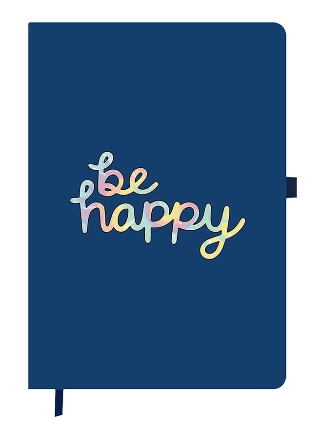Theodor Designer A5 Thick Blue Hardcover Notebook Be Happy - Image 1