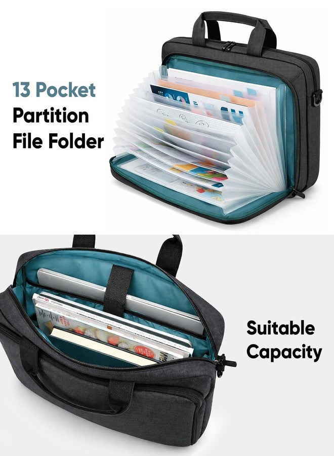 Bulado Laptop Bag with File Organizer, Water-Resistant Laptop Case, 15.6 Inch Multi-Compartment Work Bag for Men and Women, Carry-On for Business Commute Work Travel Trip - Image 3