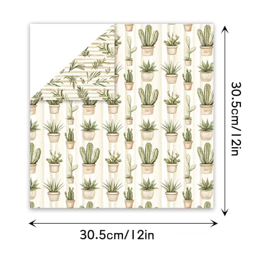 MIATTCLD Scrapbook Paper Boho Patterned Paper for Scrapbooking, Double Sided Floral Decorative Craft Papers, MIATTCLD 24 Sheets Scrapbook Background Papers for Photo Album Journal Decor (Beige, 12x12 IN) - Image 2
