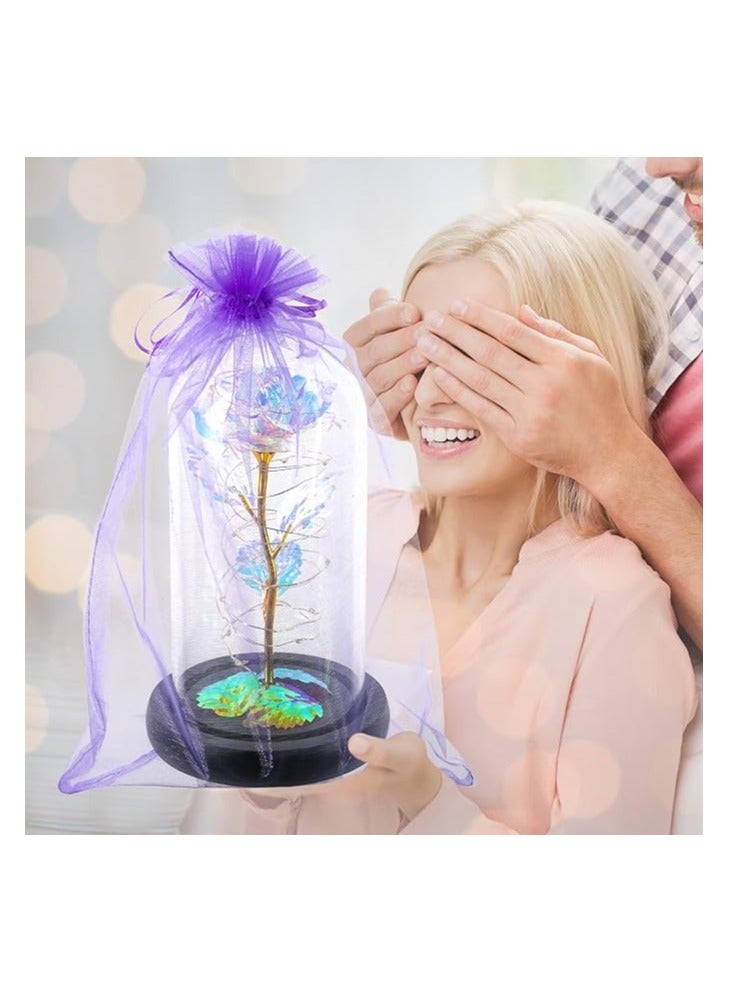 تشايلدوم هدايا للأم، هدية وردة لعيد الأم، هدية وردة صناعية ملونة، هدية زهور الورد المضيئة، وردة دائمة في قبة زجاجية، هدايا للأمهات، أفكار هدايا لعيد الأم، عيد ميلاد الأم، الذكرى السنوية - Image 3