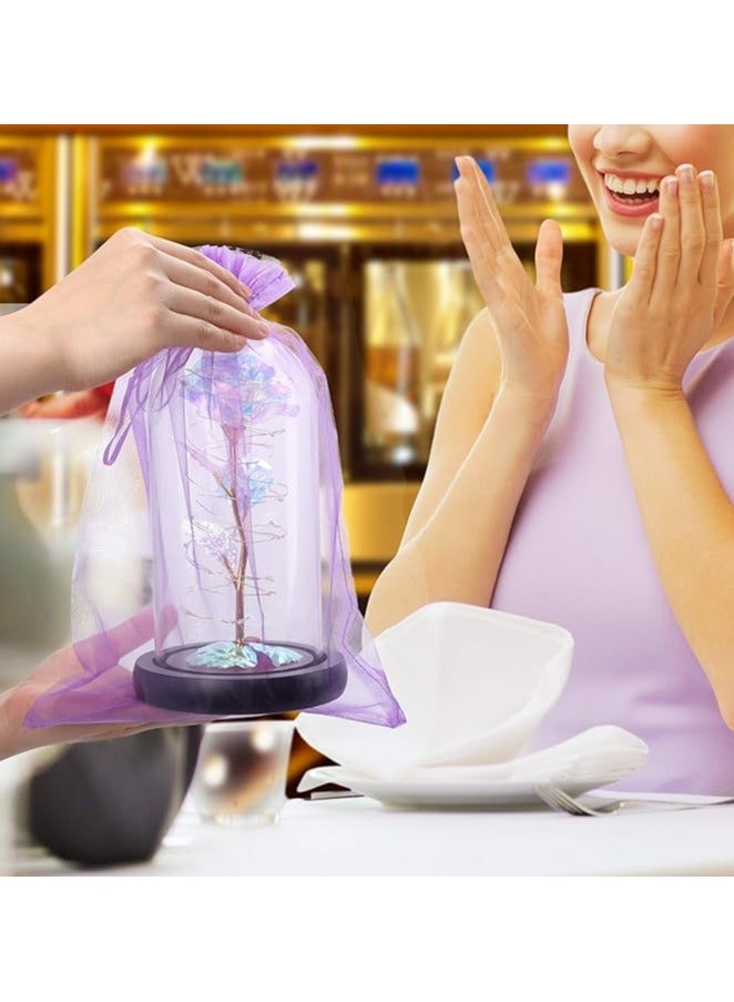 تشايلدوم هدايا للأم، هدية وردة لعيد الأم، هدية وردة صناعية ملونة، هدية زهور الورد المضيئة، وردة دائمة في قبة زجاجية، هدايا للأمهات، أفكار هدايا لعيد الأم، عيد ميلاد الأم، الذكرى السنوية - Image 4