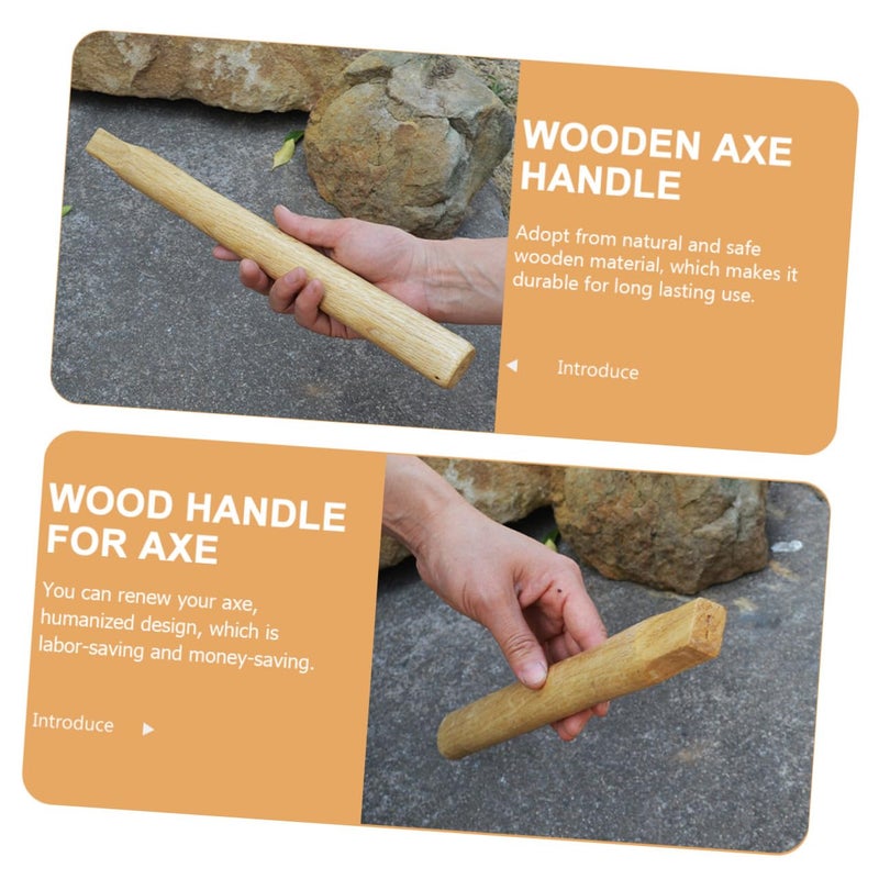 Solid Ash Wood Axe Handle Replacement 35cm for Claw Hammer and Hatchet Repair Tool - Image 4