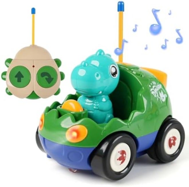 QPOU 2-Pack Remote Control Dinosaur Toy Car for Kids - Birthday Gifts for Boys Toddlers Ages 18+ Months, 2 3 4 5 Year  Old - Image 3