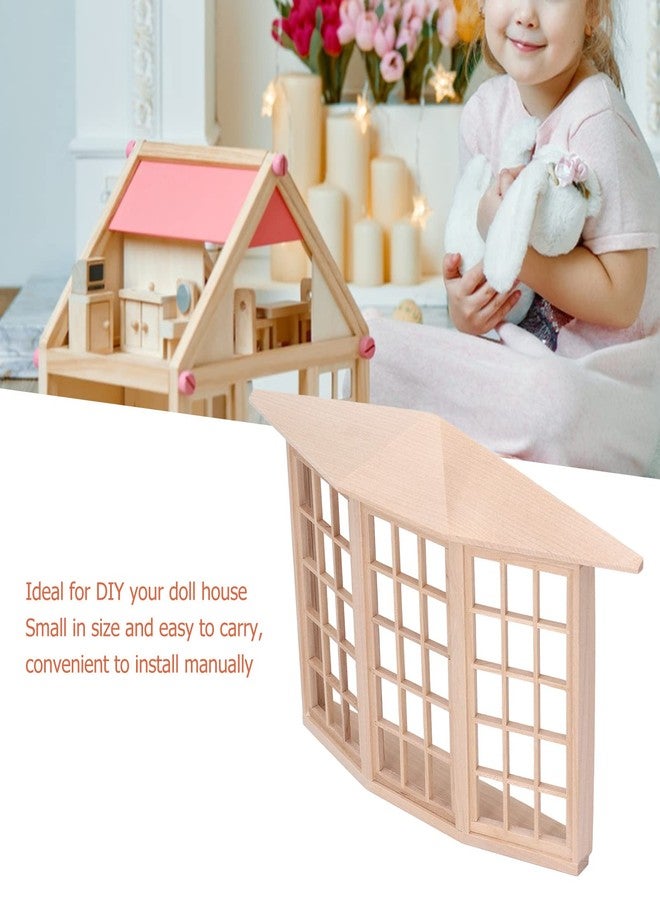 Srdh Dollhouse Bay Window, 1:12 Miniature Dollhouse Furniture 24 Pane Wooden Window, Mini Doll House Furniture Window Model Decoration for DIY Doll House - Image 5
