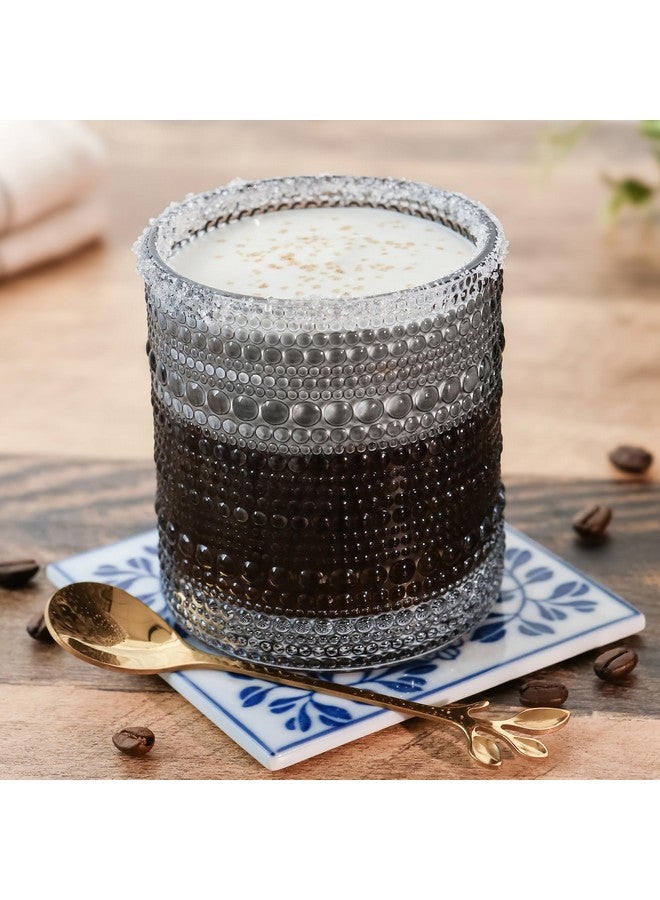 Kate Aspen Hobnail Beaded Drinking Glasses Vintage Glassware Set | Cocktail Glass Set, Juice Glass, Water Cups | Makes A Great Hostess Gift, Gift for Newlyweds (Smoke Grey)