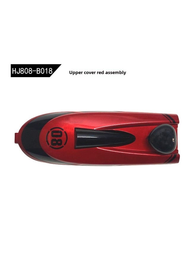 Hongxunjie HJ808 Remote Control Boat Water Toy Competitive Speedboat Nautical Model High-speed Yacht Toy Accessories-Specifications: Red Upper Cover Assembly  - Image 1