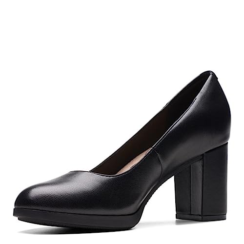 Clarks Women's Bayla Skip Pump, Black Leather, 11 - Image 5