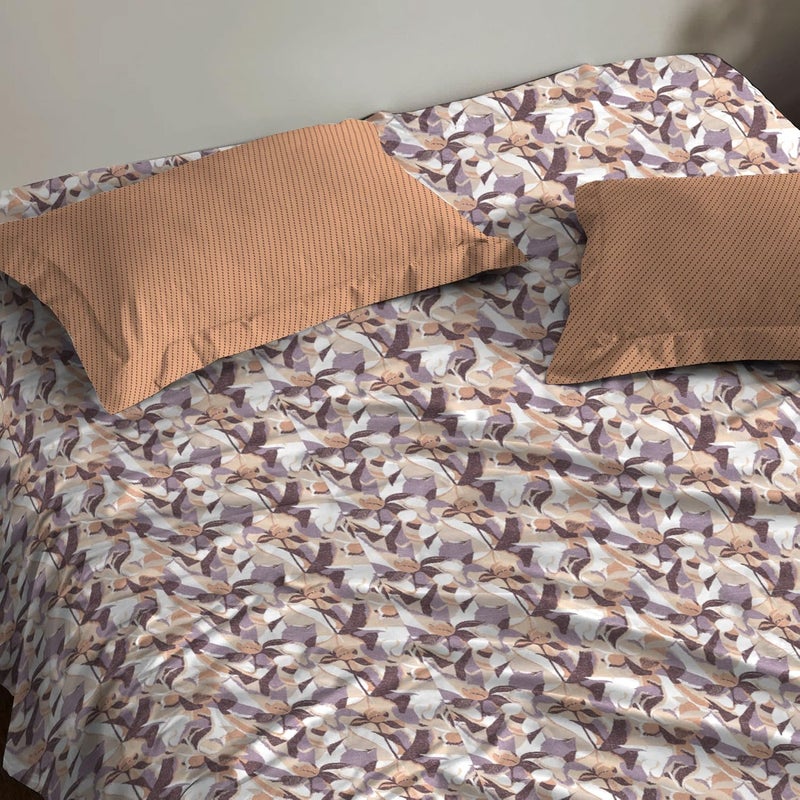 Trident TRIDENT Carnival Gift Box Collection 100 Cotton Bed Sheet 3Piece Set 1 Bedsheet and 2 Pillowcases Anti Microbial Finish 144 Thread CountQueen Size SheetRosetta Berry  - Image 3