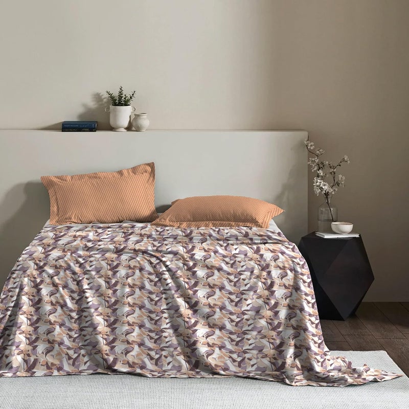 Trident TRIDENT Carnival Gift Box Collection 100 Cotton Bed Sheet 3Piece Set 1 Bedsheet and 2 Pillowcases Anti Microbial Finish 144 Thread CountQueen Size SheetRosetta Berry  - Image 2