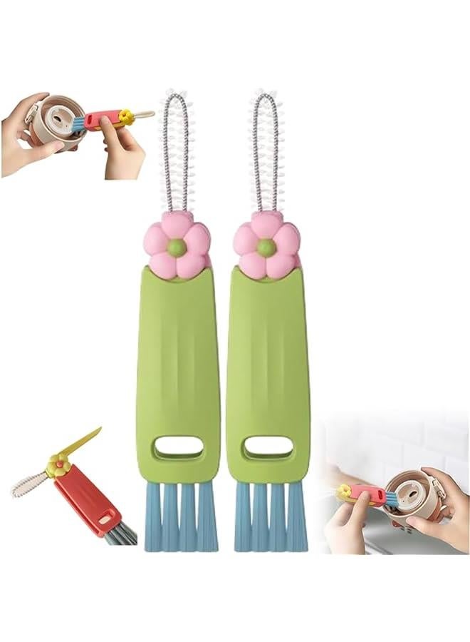 3 in 1 Cup Lid Cleaning Brush, 2024 Upgrade Cup Cleaning Brush Portable Crevice Cleaning Brush Set for Baby Bottle Gap Tight Spaces Cup, Multifunctional Cleaning Brush Cup Lid Cleaner - Image 1