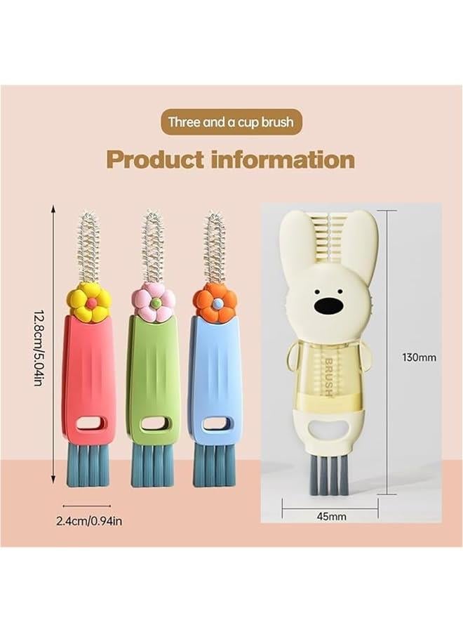 3 in 1 Cup Lid Cleaning Brush, 2024 Upgrade Cup Cleaning Brush Portable Crevice Cleaning Brush Set for Baby Bottle Gap Tight Spaces Cup, Multifunctional Cleaning Brush Cup Lid Cleaner - Image 2