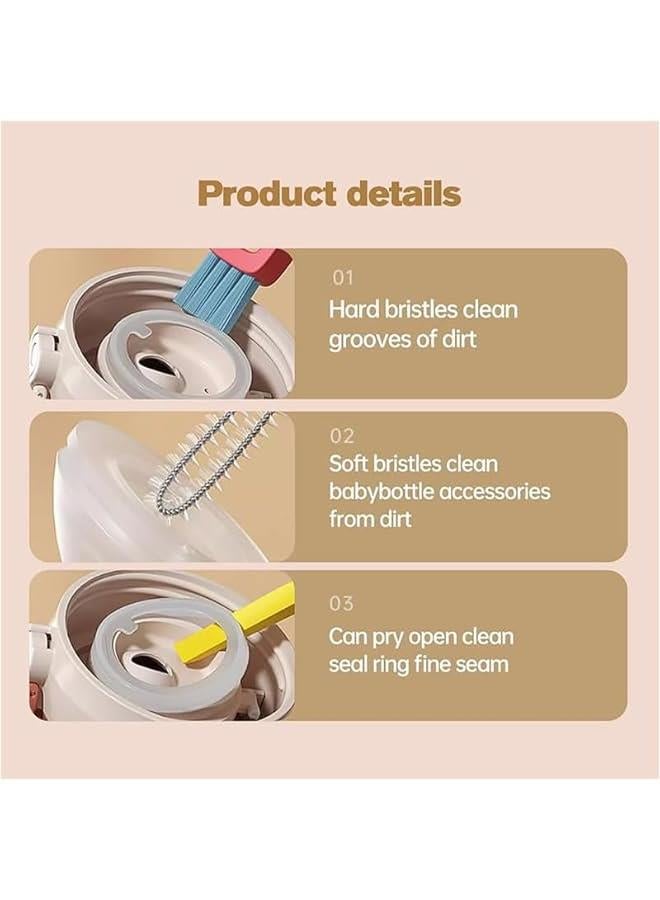 3 in 1 Cup Lid Cleaning Brush, 2024 Upgrade Cup Cleaning Brush Portable Crevice Cleaning Brush Set for Baby Bottle Gap Tight Spaces Cup, Multifunctional Cleaning Brush Cup Lid Cleaner - Image 3