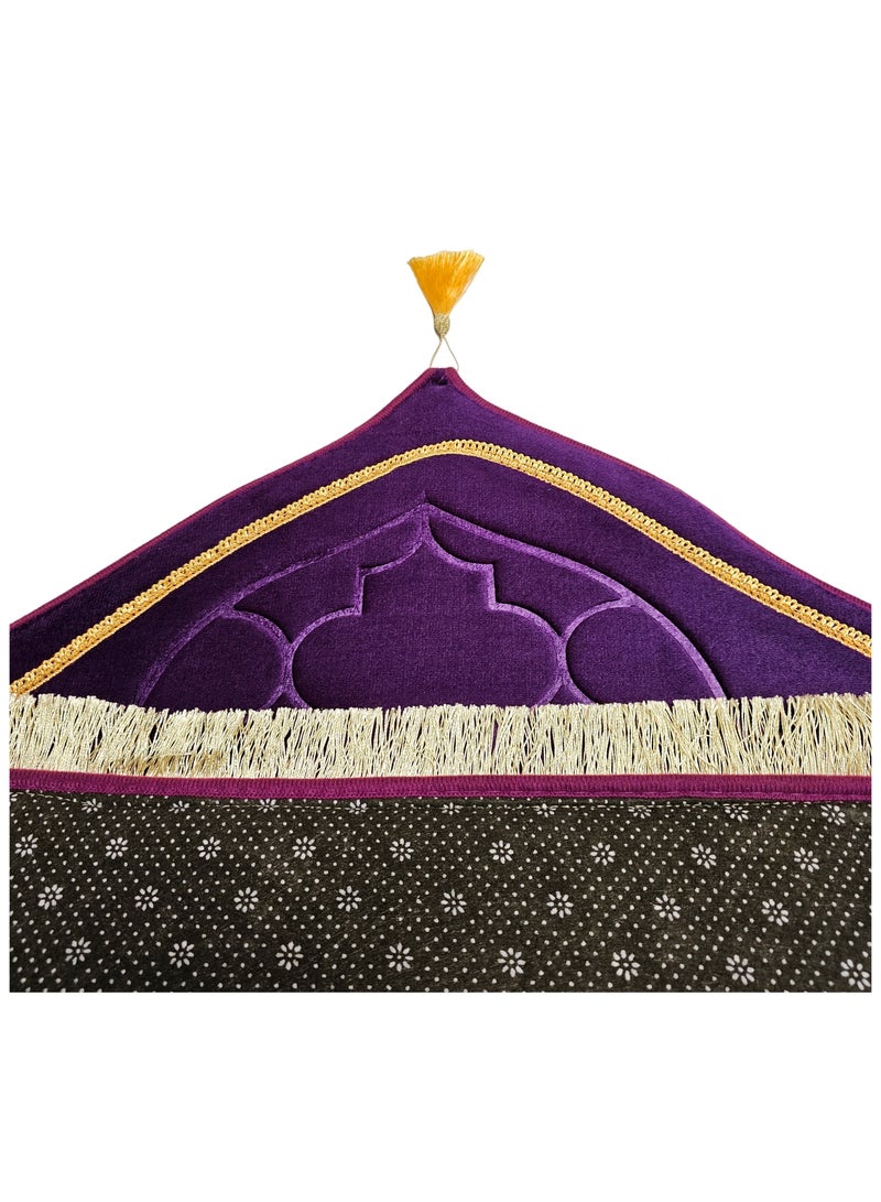 Fabienne Foam Filled Prayer Mat with Tasbih Beads Soft, Anti-Skid, Portable and Light-Weight Prayer Rug for Men Women Eid Gift Ramadan 70x110cm Purple  - Image 4