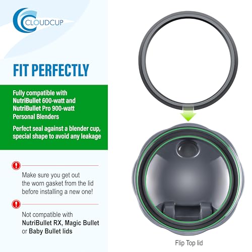 CloudCUP Gasket Replacement Rubber Ring Seal Rings Gaskets Part for Nutribullet Replacement Parts Accessories Blender 900 Series 600W and 900W - Image 4