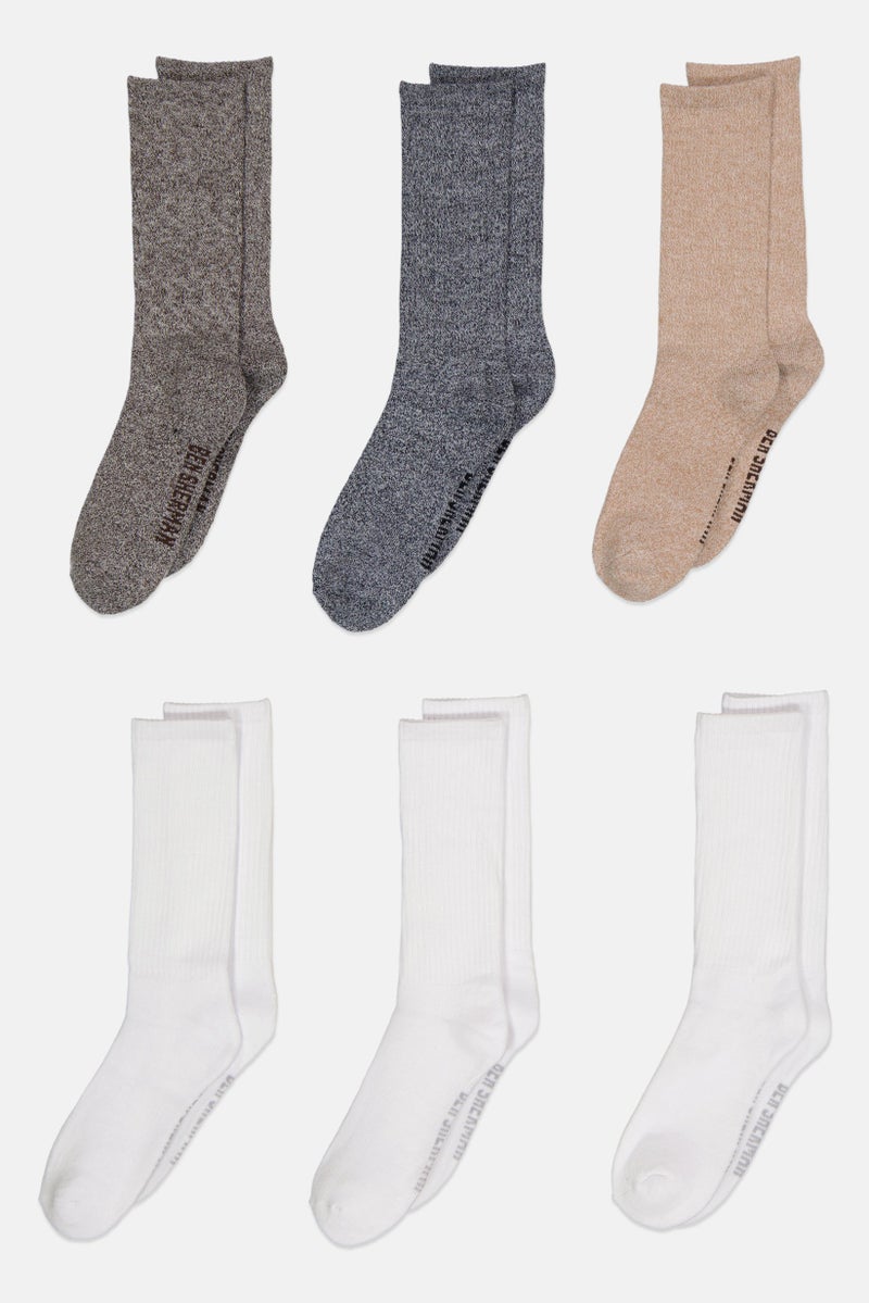 Ben Sherman Men 6 Pairs Brand Logo Crew Cut Socks, Multicolor  - Image 3