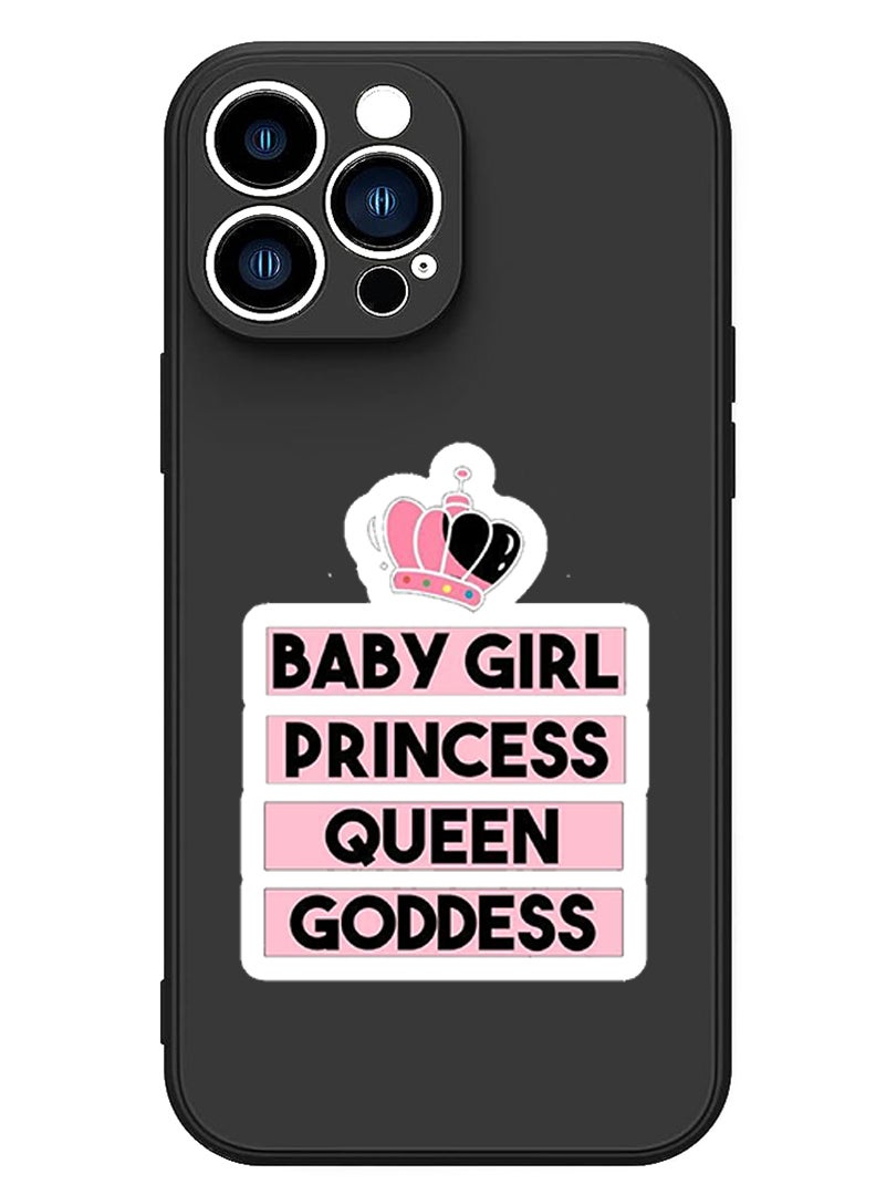 Theodor Protective Slim Fit Case Liquid Silicone Cover with Full Body Protection Anti-Scratch Shockproof Case For iPhone 12 Pro Max Black  - Baby Girl Princess white copy - Image 1
