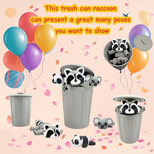 MAVLENT 3D Printed Raccoon Animals 3PCS Panda Koala Home Office Decor Birthday Party Halloween - Image 5
