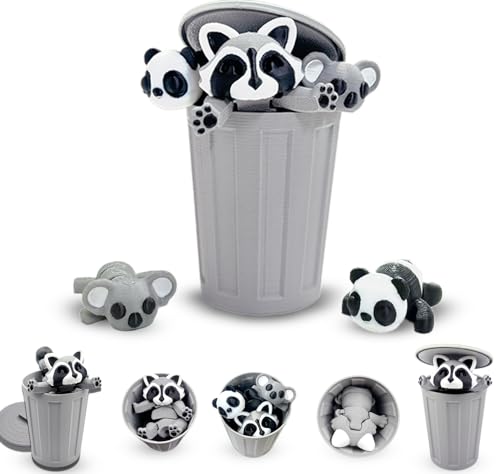 MAVLENT 3D Printed Raccoon Animals 3PCS Panda Koala Home Office Decor Birthday Party Halloween - Image 1