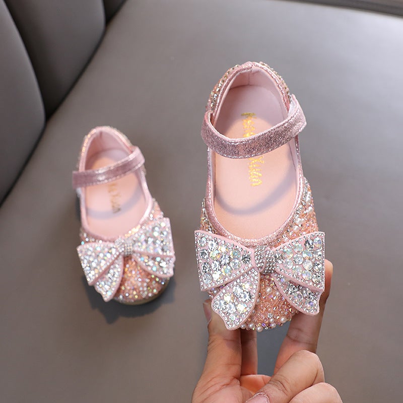 2025 Autumn New Style Elegant Baby Girls Princess Diamond Single Shoes Leather Shoes Dance Performance Shoes - Image 4