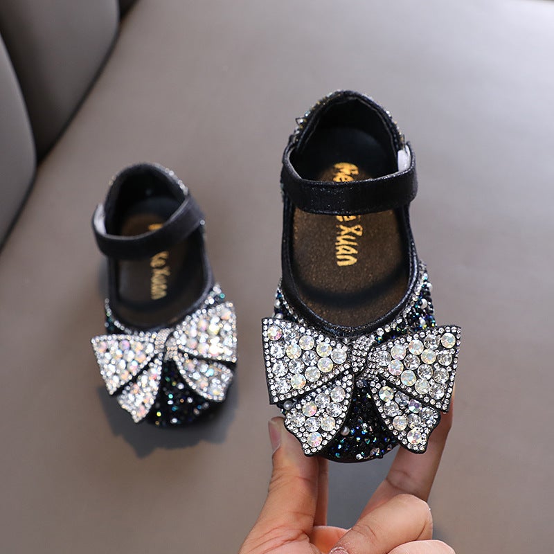 2025 Autumn New Style Elegant Baby Girls Princess Diamond Single Shoes Leather Shoes Dance Performance Shoes - Image 5