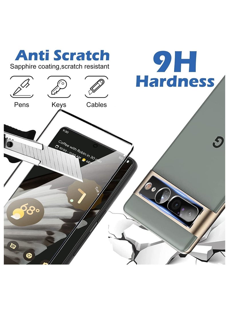 Generic - Screen Protector for Google Pixel 7 Pro Tempered Glass Screen Protector Full Glue Edge to Edge 9H Hardness Anti Fingerprint 3D Curved Round Edges Scratch Proof for Google Pixel 7 Pro - Image 1
