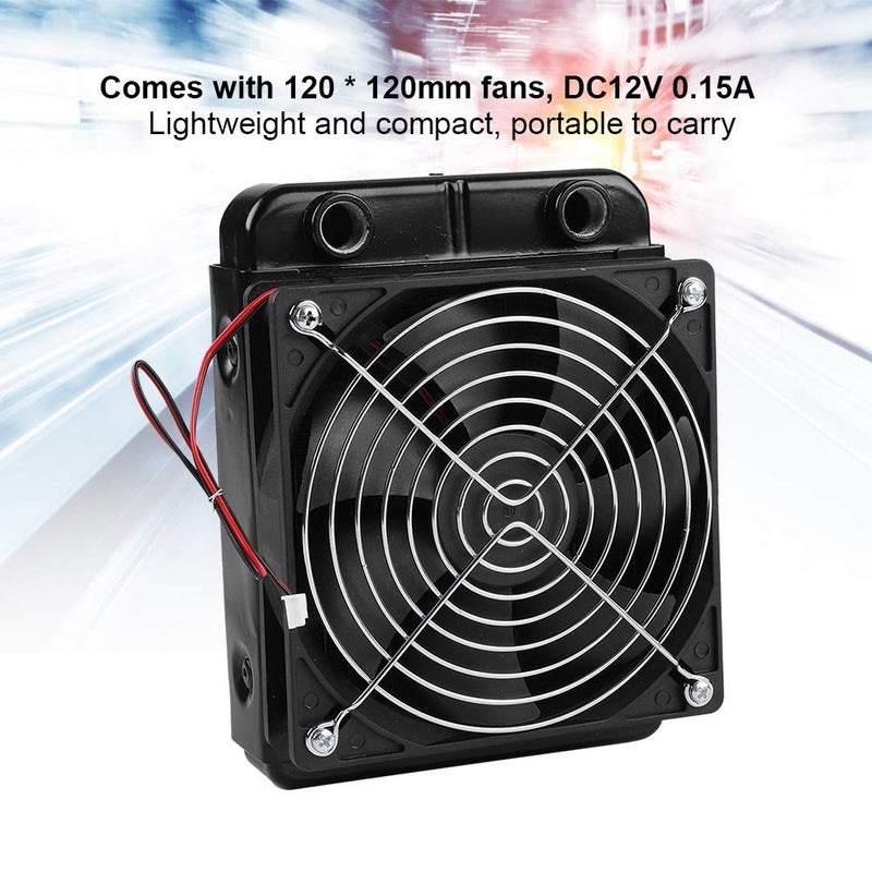 klarako CPU Radiator Fan, DC12V CPU Water Cooling Radiator G1,4 Thread Heat Row Radiator with Fan 18 Tubes 120,360mm Radiator CPU Liquid Cooler for Computer CPU Water Cooled 120mm - Image 3