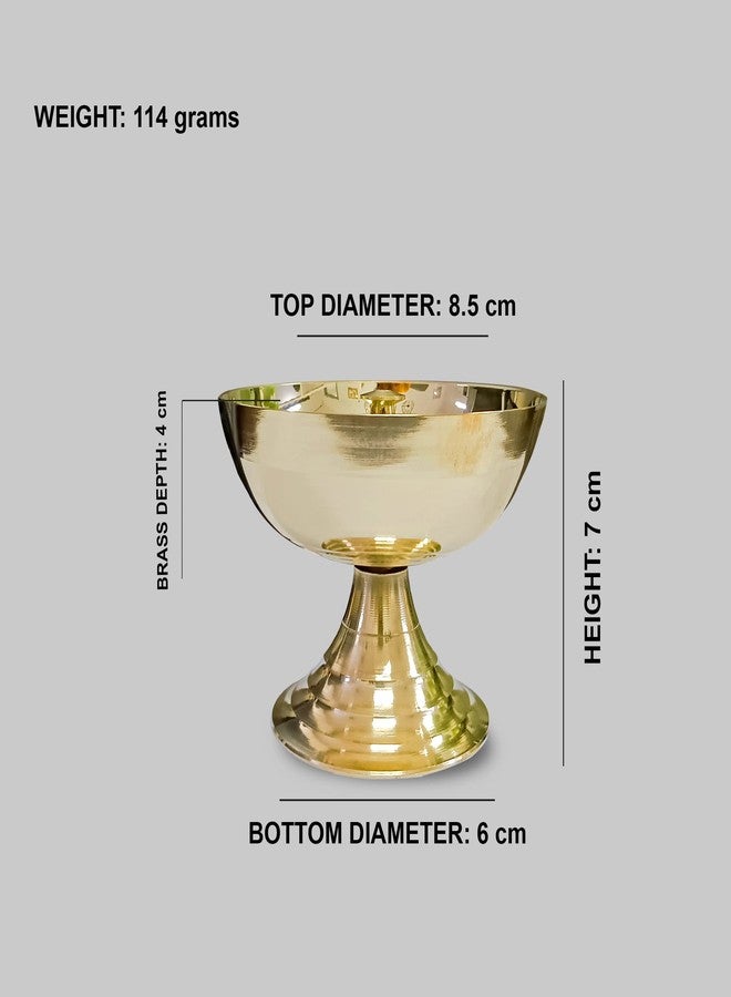 Vintageware® Brass Diya for Puja | Oil Lamp for Mandir, Temple & Aarti | Traditional Deepam Jyot for Pooja | 7cm Height, 114g, Large - Image 4