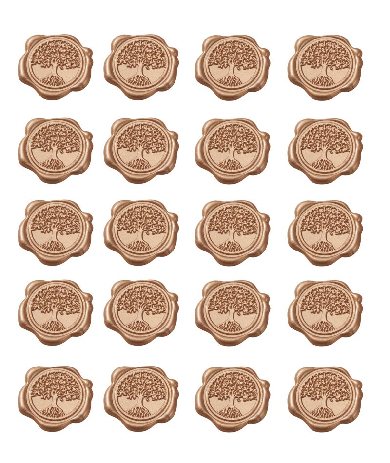 FFZDENA 20Pcs Wax Seal Stamp Kit, Embossing Wax Seal Stickers with Tree of Life Design, Self-Adhesive Wax Stamp for Wedding Invitations, Gift Wrapping, Party Decor - Image 1