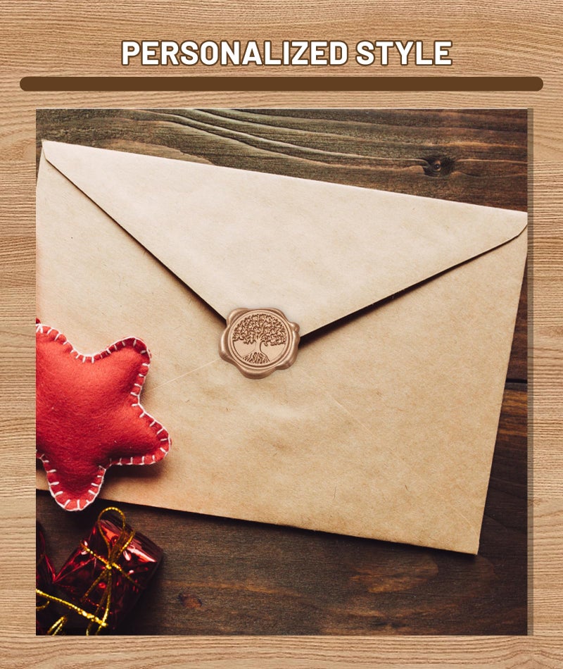 FFZDENA 20Pcs Wax Seal Stamp Kit, Embossing Wax Seal Stickers with Tree of Life Design, Self-Adhesive Wax Stamp for Wedding Invitations, Gift Wrapping, Party Decor - Image 5