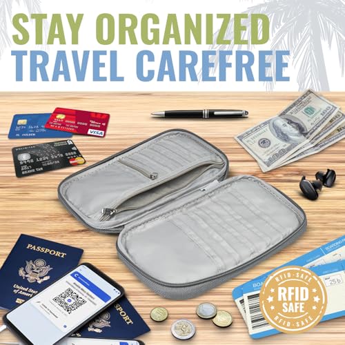BOACAY Travel Document Organizer with RFID, Family Passport Holder, Wallet for Women & Men, Portable & Waterproof Case for Cards, Boarding Pass, Money - Image 4
