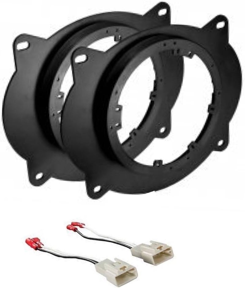 ASC Audio 6x9 to 6.5-Inch Front Door Speaker Install Adapter Plates with Speaker Harness for Select Toyota Models