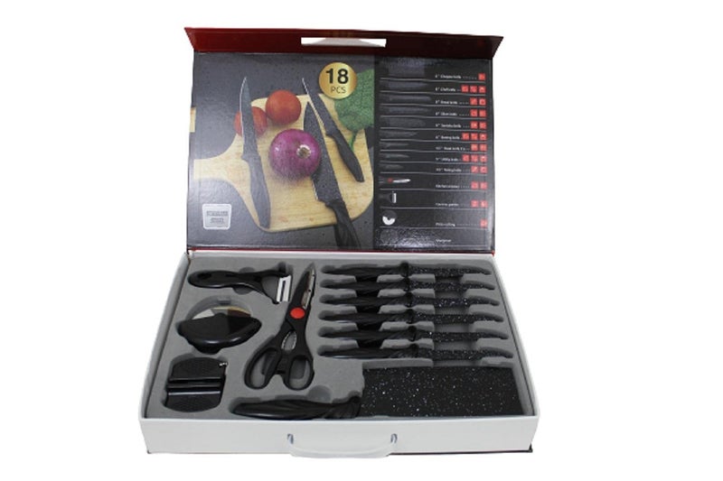 MT 18 Pieces Kitchen Knife Grade Stainless Steel Knife Set With Holder - Image 3