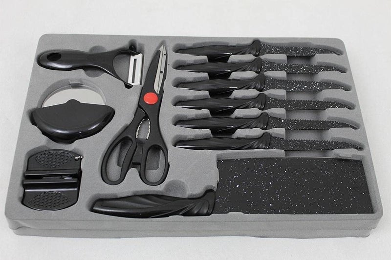 MT 18 Pieces Kitchen Knife Grade Stainless Steel Knife Set With Holder - Image 1
