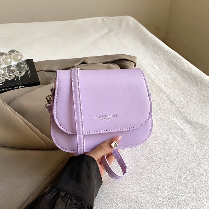 Bag Women'S Solid Color Korean Style New Women'S Shoulder Bag Simple Fashion Women'S Crossbody Bag Niche Design Small Square Bag - Image 1