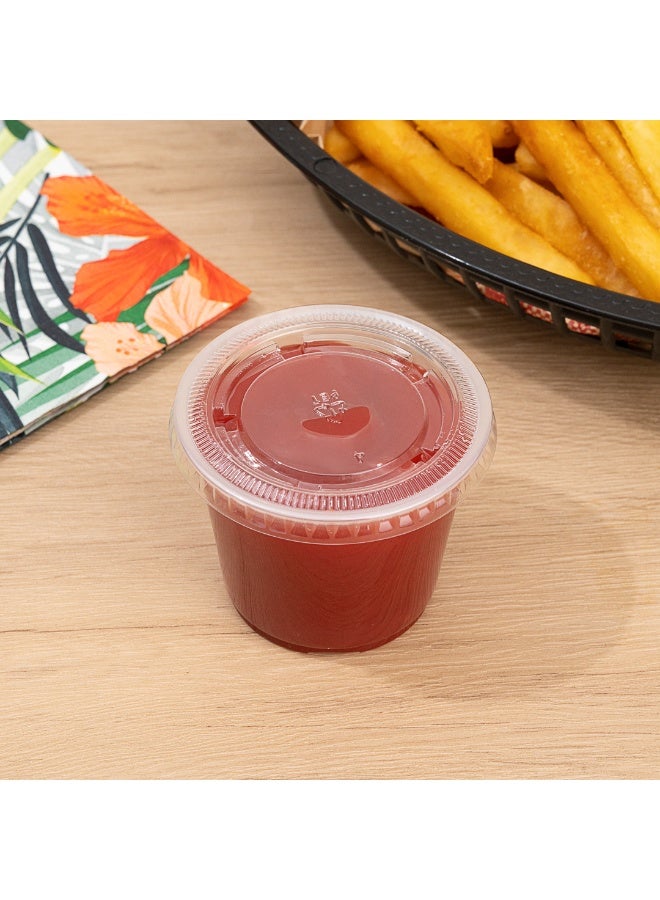 Restaurantware LIDS ONLY: RW Base 3.3, 4 And 5.5 Ounce Lids Sauce Cup Lids, 2000 Tight-Fitting Lids For Condiment Cups - Microwave-Safe, Clear Plastic Portion Cup Lids, Portion Cups Sold Separately - Image 3