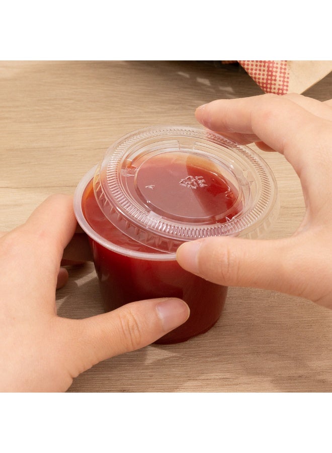 Restaurantware LIDS ONLY: RW Base 3.3, 4 And 5.5 Ounce Lids Sauce Cup Lids, 2000 Tight-Fitting Lids For Condiment Cups - Microwave-Safe, Clear Plastic Portion Cup Lids, Portion Cups Sold Separately - Image 5