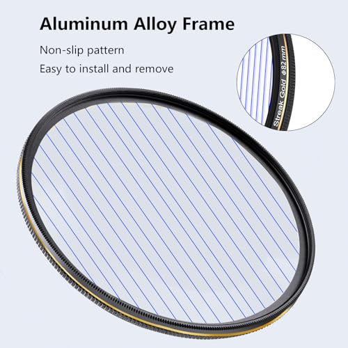 LENSKINS 82mm Variable Blue Streak Filter, Special Effects Lens Filter, Anamorphic Optical Glass, Multi-Resistant Coated, Light Flare Effect Filters for Camera Lens - Image 4
