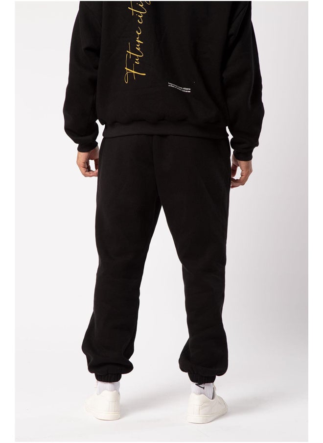 ASTK - Oversized Sweatpant with Cuffs and Print on Knee - Image 1